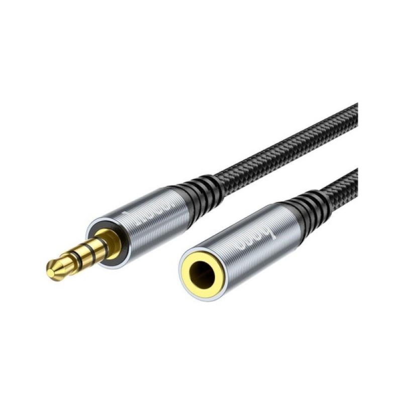 Кабель мультимедійний 3.5mm M to 3.5mm F 1.0m UPA20 3.5 audio Gray HOCO (6931474762153)