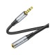 Кабель мультимедійний 3.5mm M to 3.5mm F 1.0m UPA20 3.5 audio Gray HOCO (6931474762153)