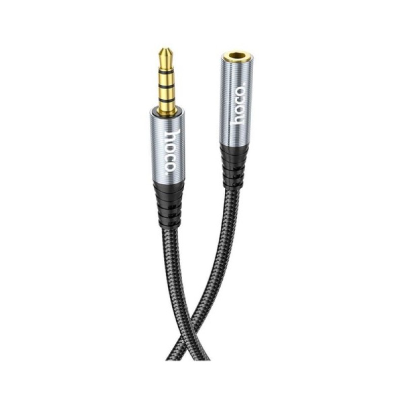 Кабель мультимедійний 3.5mm M to 3.5mm F 1.0m UPA20 3.5 audio Gray HOCO (6931474762153)