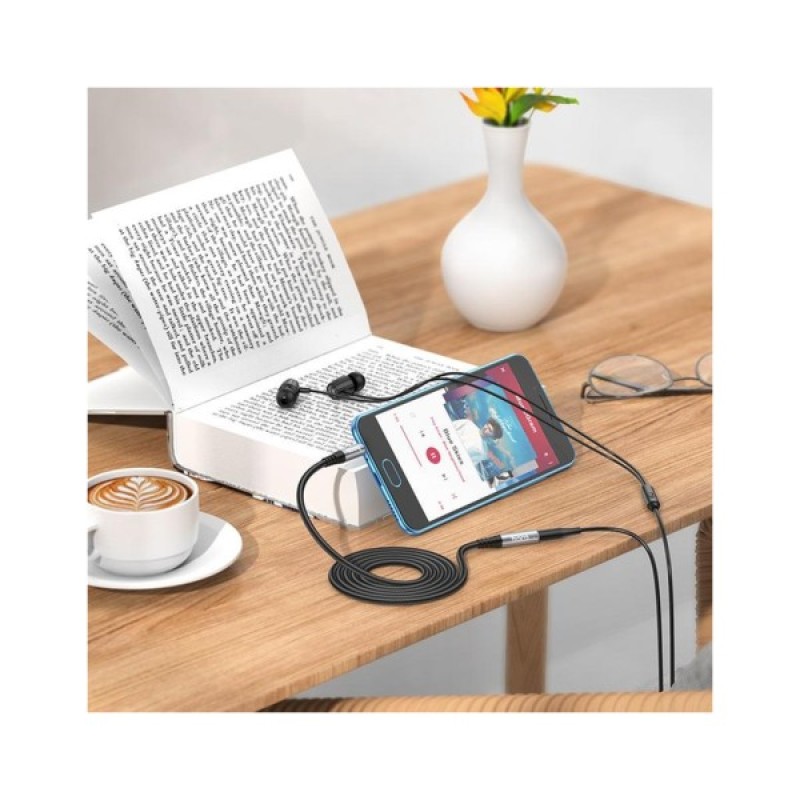 Кабель мультимедійний 3.5mm M to 3.5mm F 1.0m UPA20 3.5 audio Gray HOCO (6931474762153)