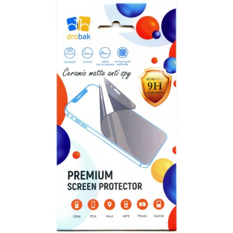 Скло захисне Drobak Matte Ceramics Anty Spy Apple iPhone 15 Plus (292928)