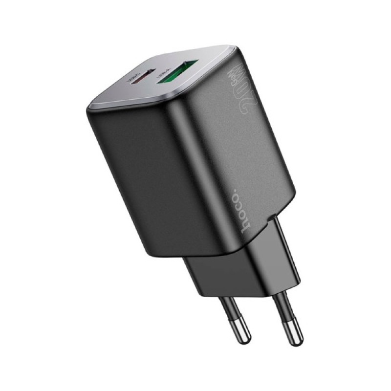 Зарядний пристрій HOCO N41 Almighty 1xUSB-C PD20W + 1xUSB QC3.0 Black (6942007617024)