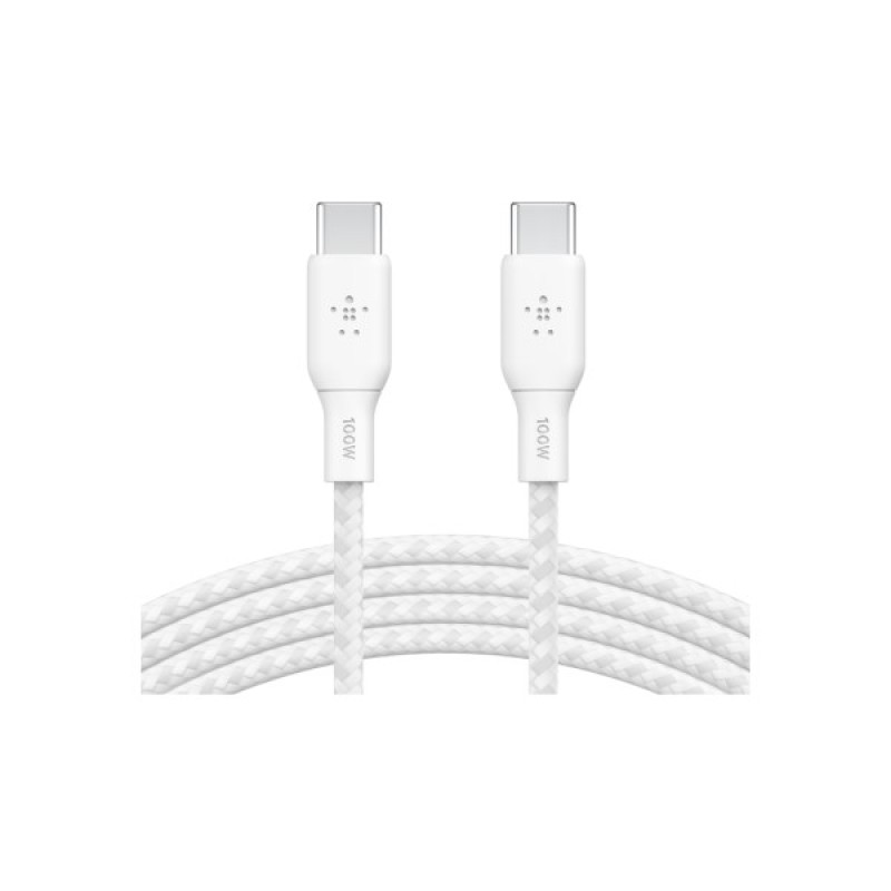 Дата кабель USB-C to USB-C 3.0m 100W white Belkin (CAB014BT3MWH)