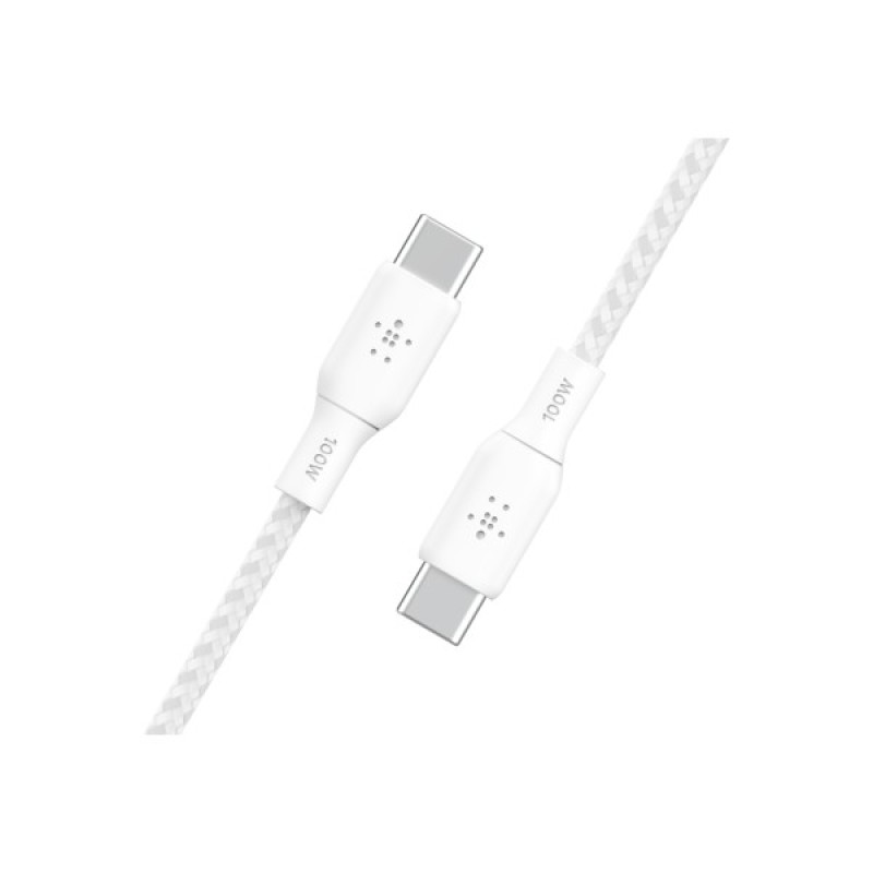 Дата кабель USB-C to USB-C 3.0m 100W white Belkin (CAB014BT3MWH)