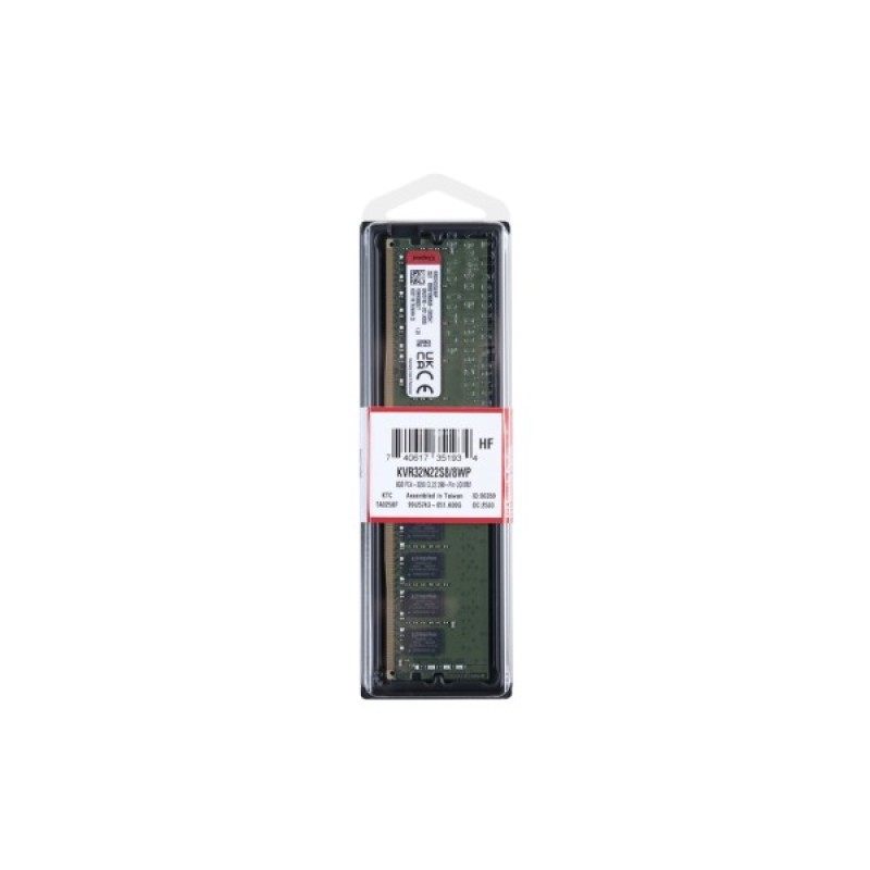 Модуль пам'яті для комп'ютера DDR4 8GB 3200 MHz Kingston (KVR32N22S8/8WP)