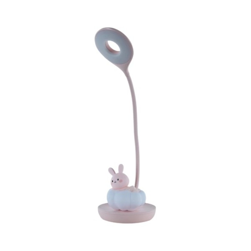Настільна лампа Kite Cloudy Bunny LED з акумулятором , рожева (K24-493-1-2)