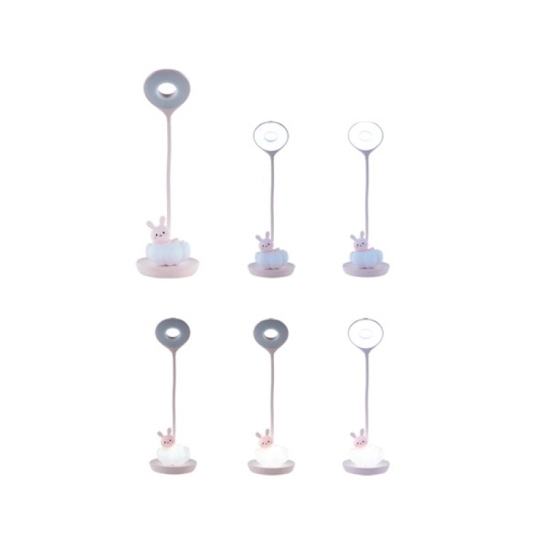 Настільна лампа Kite Cloudy Bunny LED з акумулятором , рожева (K24-493-1-2)