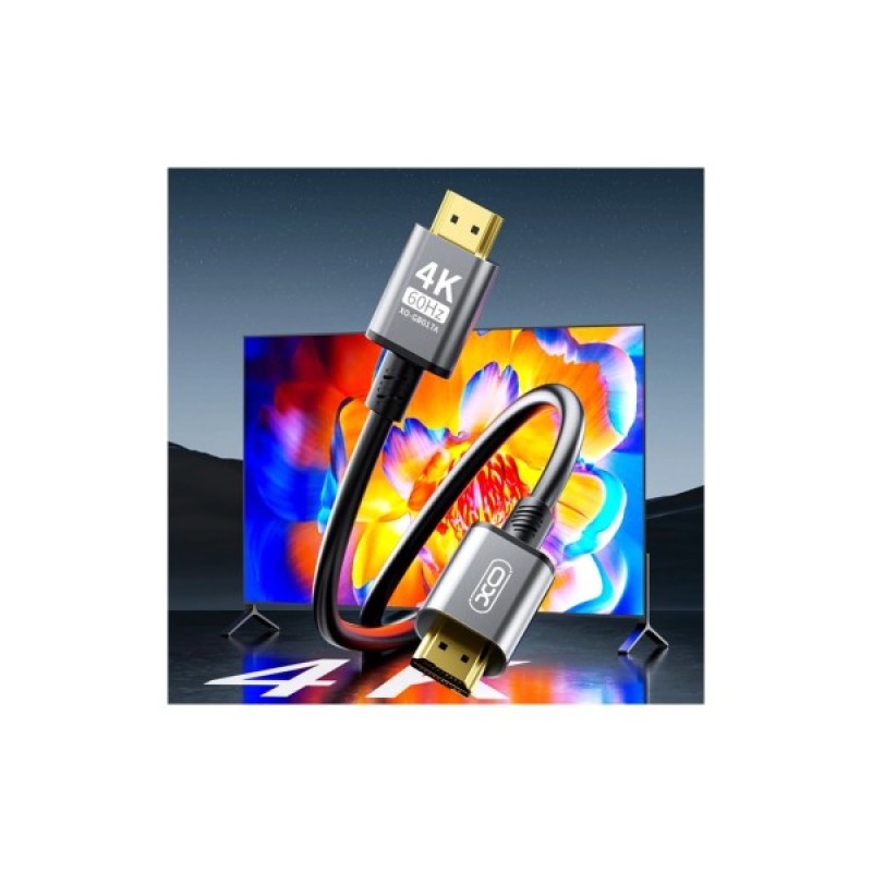 Кабель мультимедійний HDMI to HDMI 3.0m v2.0 black XO (GB017A-HDMI.tranish)