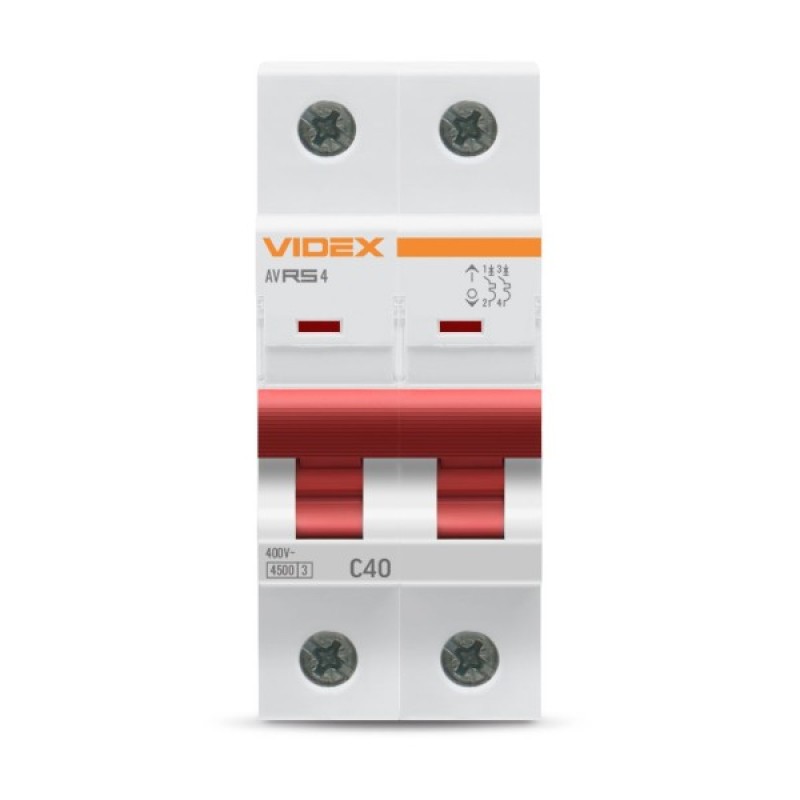 Автоматичний вимикач Videx RS4 RESIST 2п 40А С 4,5кА (VF-RS4-AV2C40)