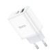 Зарядний пристрій HOCO C105A Stage 1xUSB-C PD20W + 1xUSB QC3.0 White (6931474782946)