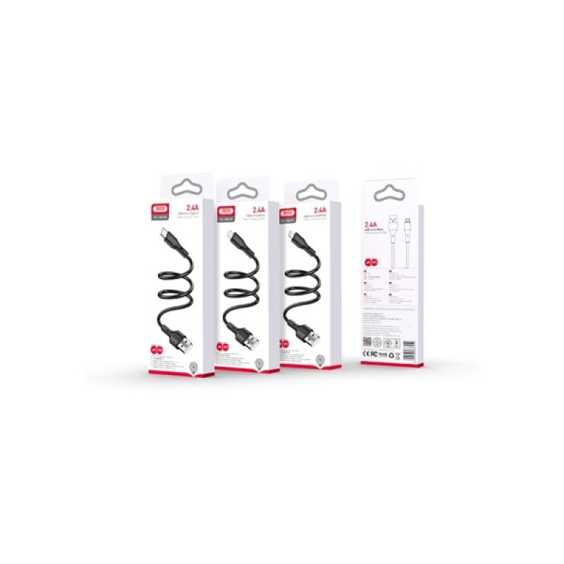 Дата кабель USB 2.0 AM to Lightning NB230-AI black XO (NB230-AI.black)