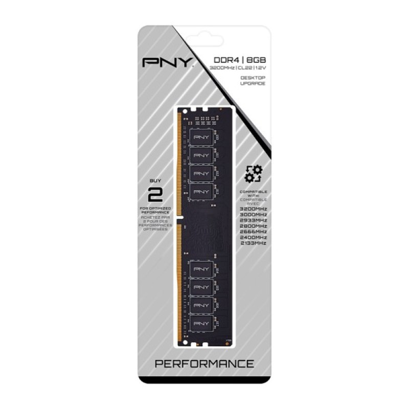 Модуль пам'яті для комп'ютера DDR4 8GB 3200 MHz PNY (MD8GSD43200-SI)