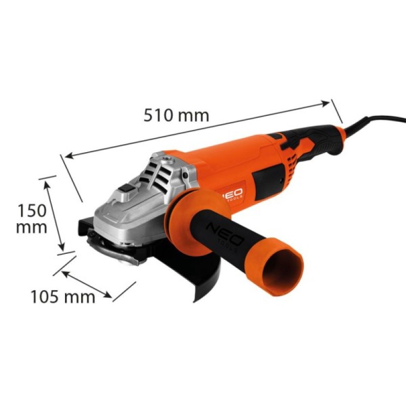 Шліфувальна машина Neo Tools 230мм, 3000W, 6600об/хв, 5.6кг (04-715)