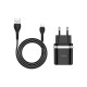 Зарядний пристрій HOCO C12Q Smart USB QC3.0 + cable Micro 18W Black (6931474716279)