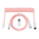Дата кабель USB-C + USB A to USB-C 1.36m Coiled Aviator pink Keychron (CAB15_KEYCHRON)
