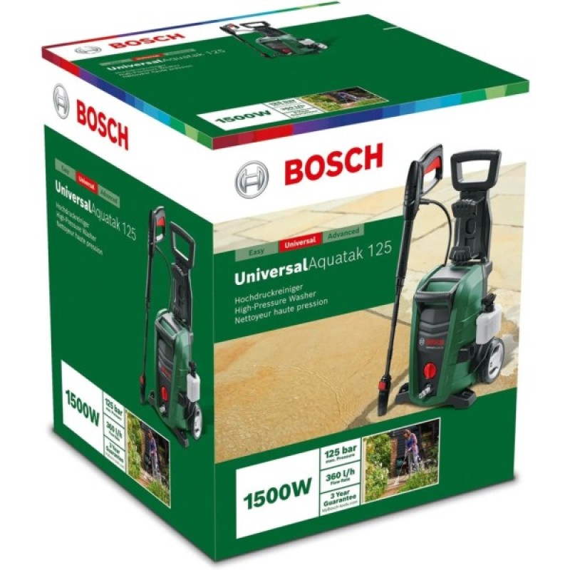Мийка високого тиску Bosch UniversalAquatak 125, 1500Вт, 125бар, 360л/год, 5м (0.600.8A7.A00)