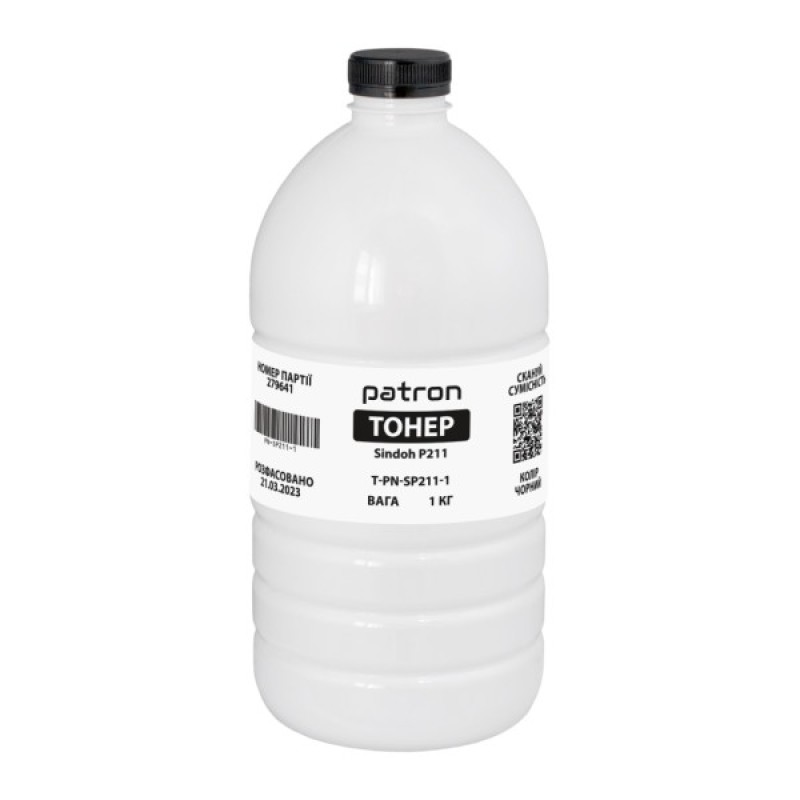 Тонер Pantum/Sindoh P211, 1 кг Patron (PN-SP211-1)