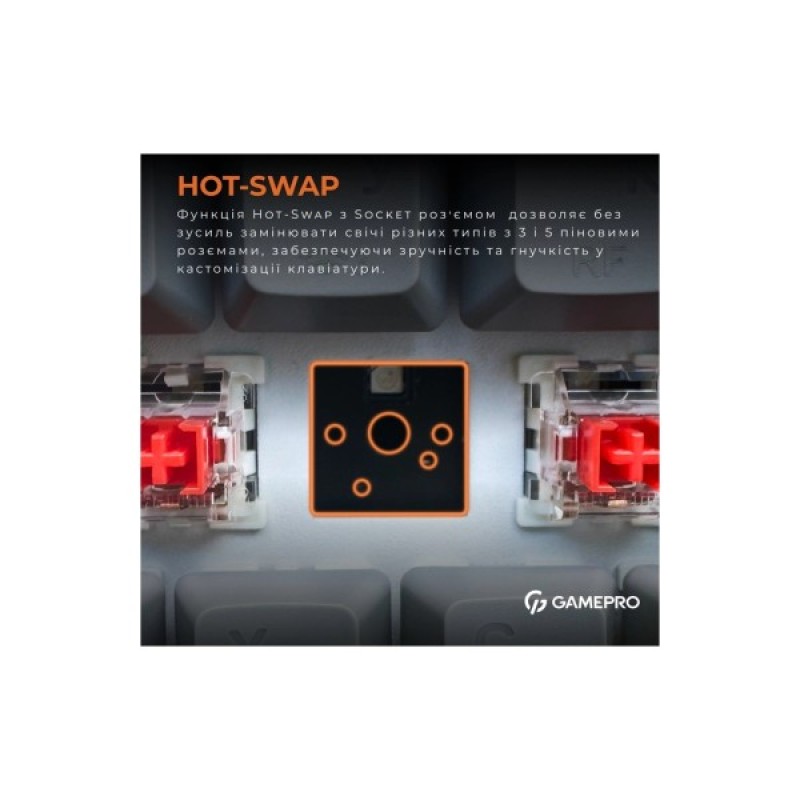 Клавіатура GamePro MK130G Pro Outemu Red Switch Hot-Swap 60 RGB USB/Wireless/Bluetooth Black (MK130G Pro)