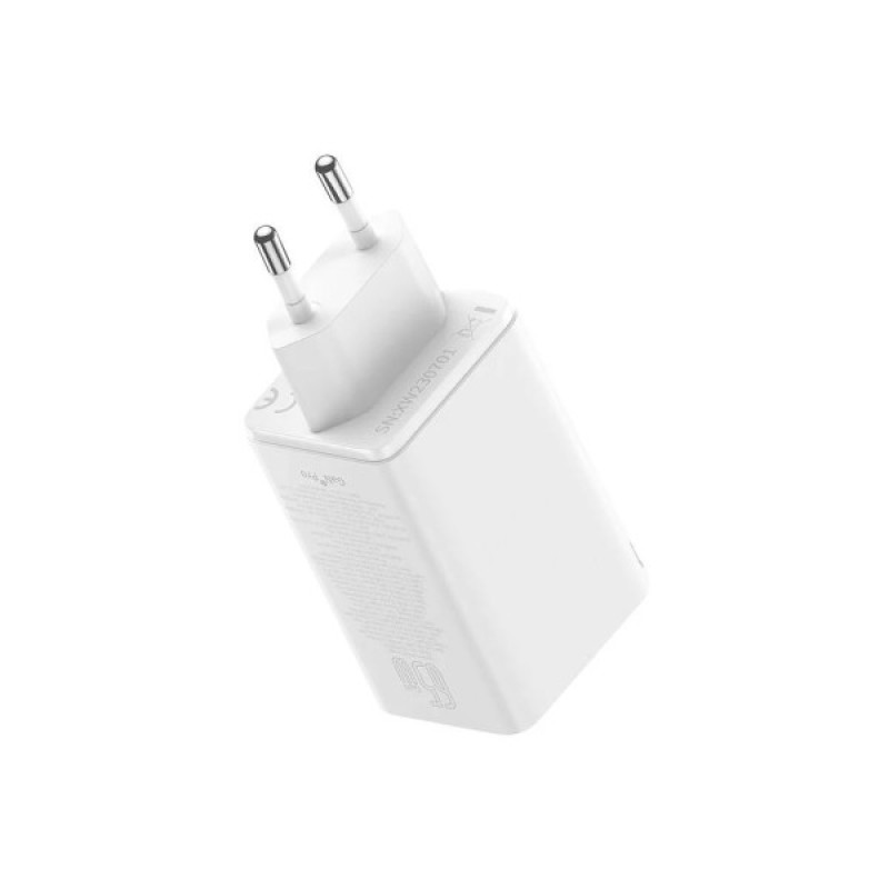 Зарядний пристрій Baseus GaN6 Pro Fast Charger 2C+2U 65W + Cable 1.0m Type-C 100W white (P10162701213-00)