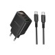 Зарядний пристрій BOROFONE BA98A Ilustre 2xUSB-C + 1xUSB-A PD30W digital display + cable USB-C to USB-C Black (6941991120534)