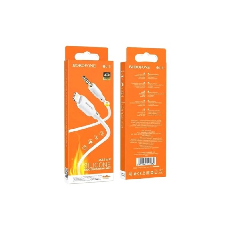 Кабель мультимедійний Lightning to 3.5mm M 1.0m white BOROFONE (6941991101052)