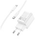 Зарядний пристрій HOCO C149A Charm 1xUSB-C PD30W + 1xUSB QC3.0 + cable USB-C to USB-C White (6942007630351)