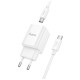 Зарядний пристрій HOCO C149A Charm 1xUSB-C PD30W + 1xUSB QC3.0 + cable USB-C to USB-C White (6942007630351)