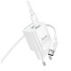 Зарядний пристрій HOCO C149A Charm 1xUSB-C PD30W + 1xUSB QC3.0 + cable USB-C to USB-C White (6942007630351)