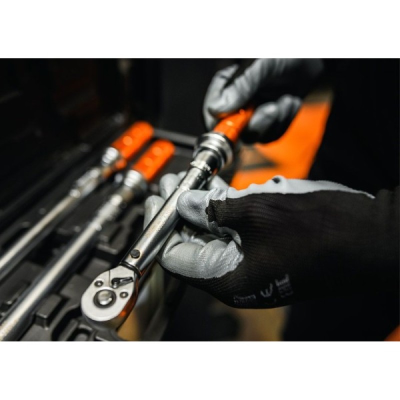 Захисні рукавиці Neo Tools комплект 12шт, поліестер з нітриловим покриттям, р.8, сіро-чорний (97-647-8)
