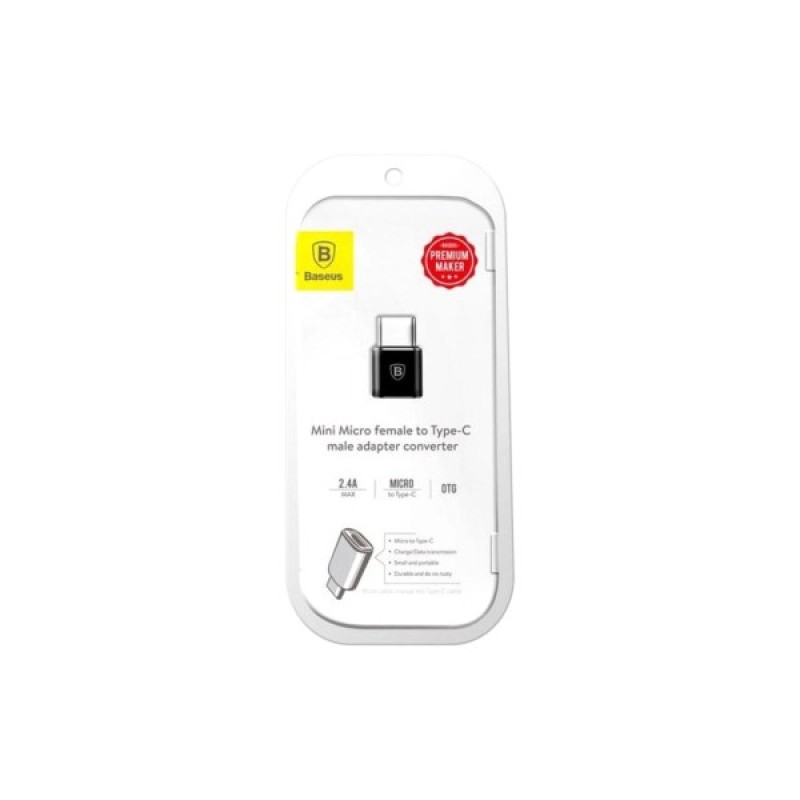 Перехідник Micro USB F To USB-C M Adapter Black Baseus (CAMOTG-01)