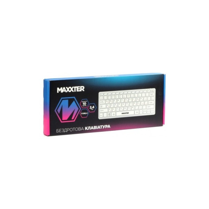 Клавіатура Maxxter KBW-C01S-UA Wireless UA White (KBW-C01S-UA)