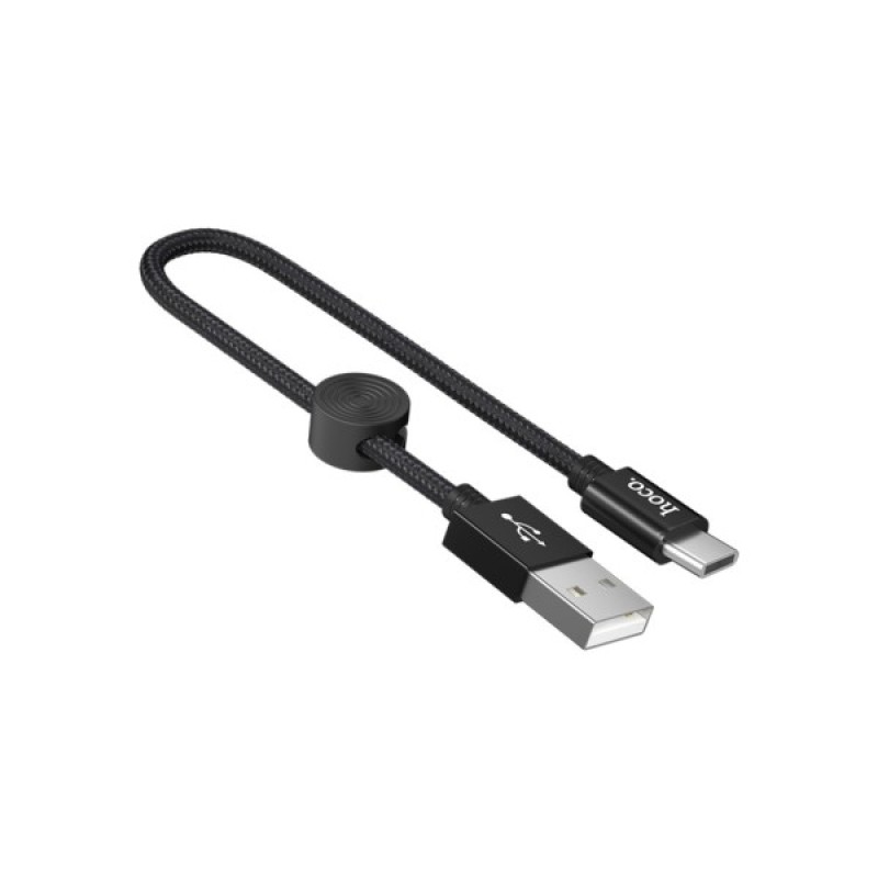 Дата кабель USB 2.0 AM to USB-C 0.25m 3A nylon X35 black HOCO (6931474707451)