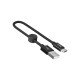 Дата кабель USB 2.0 AM to USB-C 0.25m 3A nylon X35 black HOCO (6931474707451)