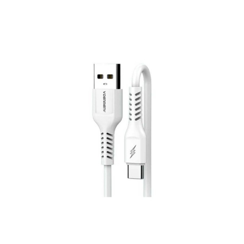 Дата кабель USB 2.0 AM to USB-C 1.0m 2.4A silicone white Denmen (DM-D42T-WH)