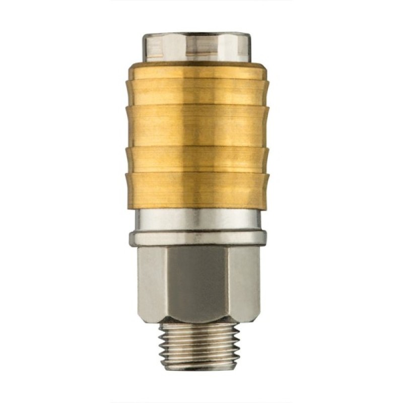 Конектор для шланга Neo Tools муфта швидкознімна пневматична, 1/4", 16бар, нержавіюча сталь, латунь (12-635)