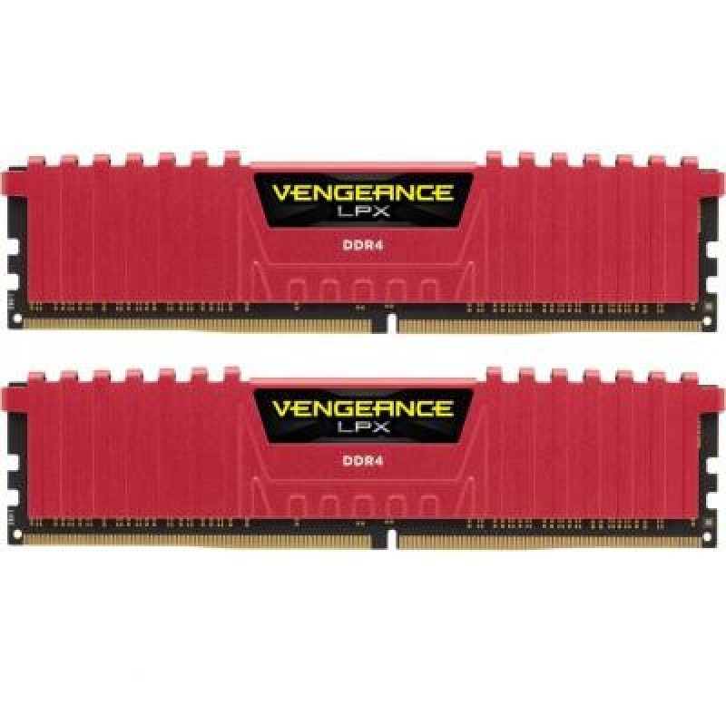Модуль пам'яті для комп'ютера DDR4 16GB (2x8GB) 3200 MHz Vengeance LPX Red Corsair (CMK16GX4M2B3200C16R)