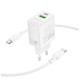 Зарядний пристрій BOROFONE BN29 Fuente 1xUSB-C PD30W + 1xUSB QC3.0 + cable USB-C to USB-C White (6941991120343)