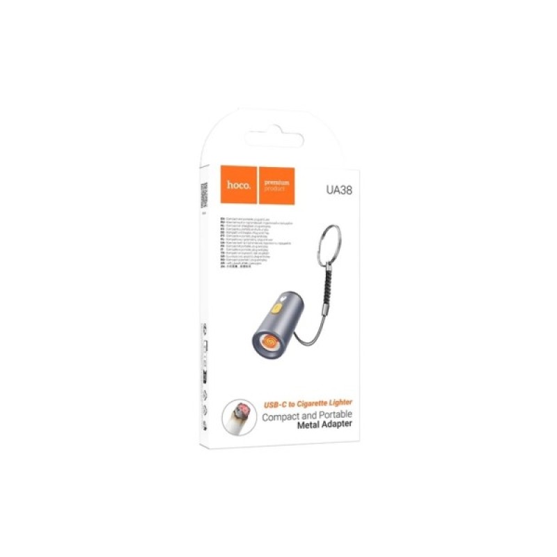 Перехідник USB-C to cigarette lighter adapter Gray HOCO (6942007647694)