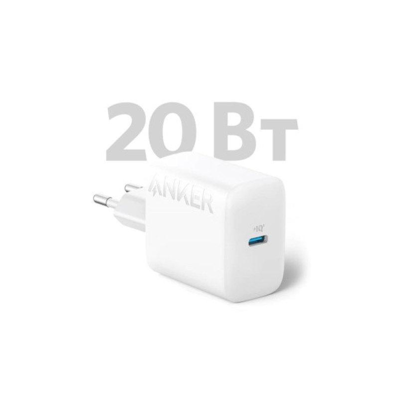Зарядний пристрій Anker PowerPort 20W USB-C + cable USB-C White (B2347G21)