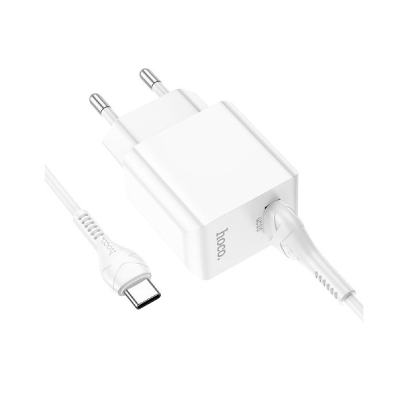 Зарядний пристрій HOCO C98A Proton USB QC3.0 + cable USB to USB-C White (6931474766878)