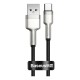 Дата кабель USB 3.1 AM to Type-C 0.25m CAKF 6.0A 66W Cafule Series Metal Data Cable Black Baseus (CAKF000001)