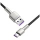 Дата кабель USB 3.1 AM to Type-C 0.25m CAKF 6.0A 66W Cafule Series Metal Data Cable Black Baseus (CAKF000001)