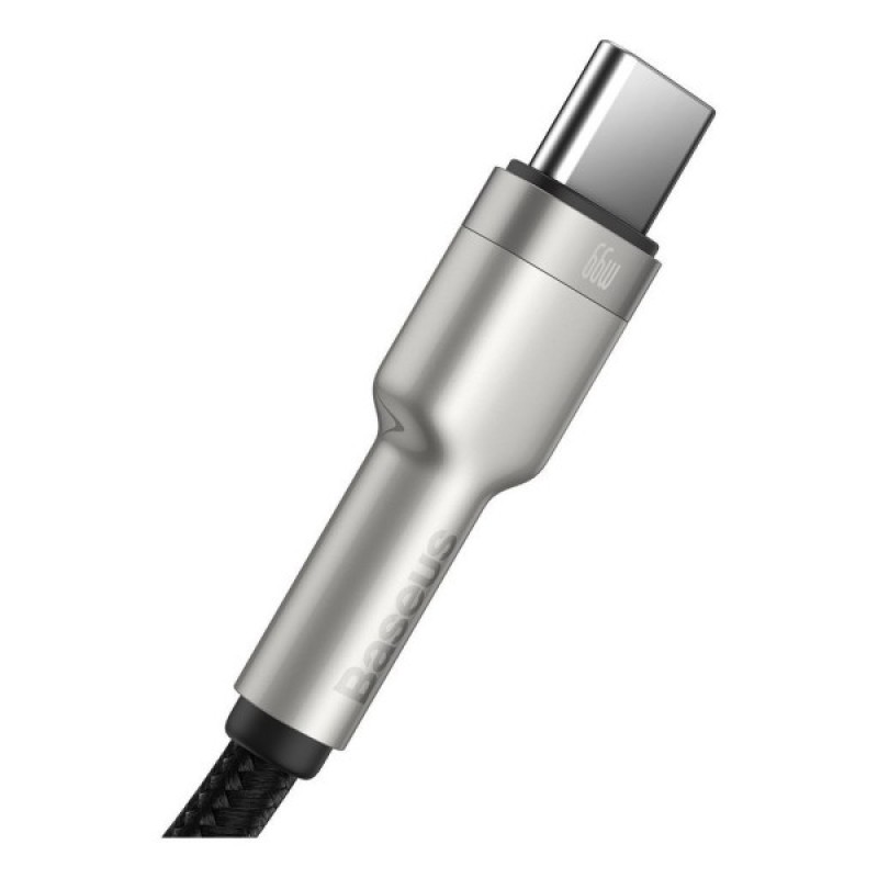 Дата кабель USB 3.1 AM to Type-C 0.25m CAKF 6.0A 66W Cafule Series Metal Data Cable Black Baseus (CAKF000001)