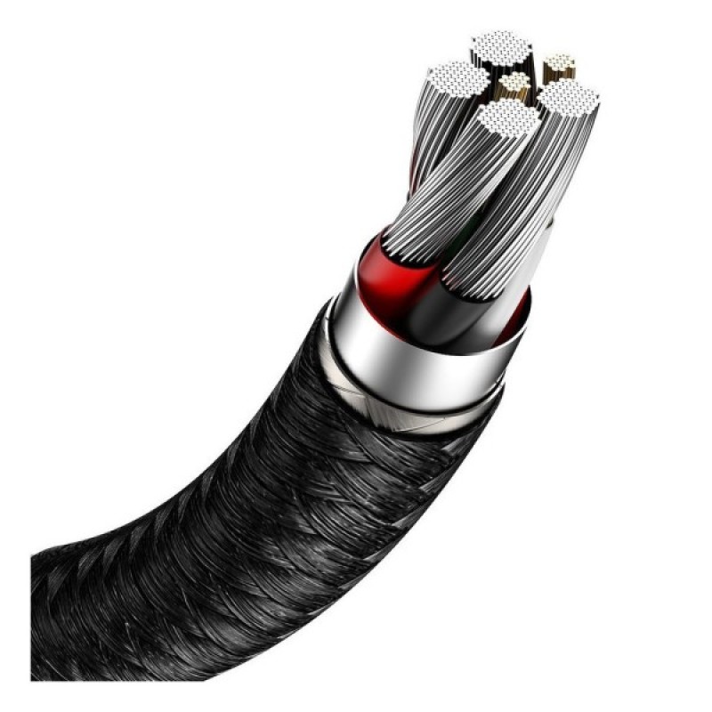 Дата кабель USB 3.1 AM to Type-C 0.25m CAKF 6.0A 66W Cafule Series Metal Data Cable Black Baseus (CAKF000001)