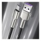 Дата кабель USB 3.1 AM to Type-C 0.25m CAKF 6.0A 66W Cafule Series Metal Data Cable Black Baseus (CAKF000001)