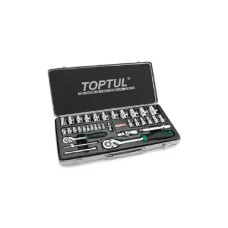 Набір інструментів Toptul з тріскачкою 1/4", 1/2" 34шт. (GCAD3401)