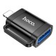 Перехідник UA31A Lightning M to USB F OTG Black HOCO (6942007628082)