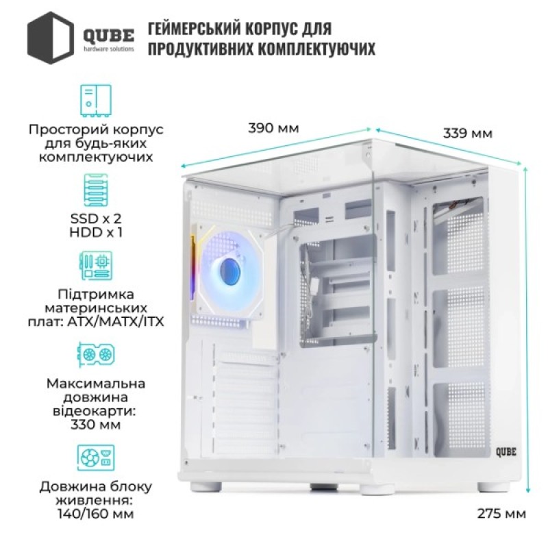 Корпус JONSBO D400 White
