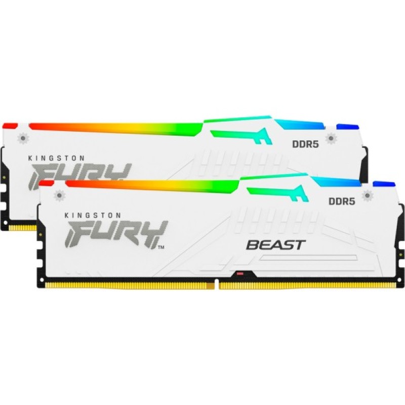 Модуль пам'яті для комп'ютера DDR5 32GB (2x16GB) 6000 MHz Beast White RGB Kingston Fury (ex.HyperX) (KF560C36BWEAK2-32)