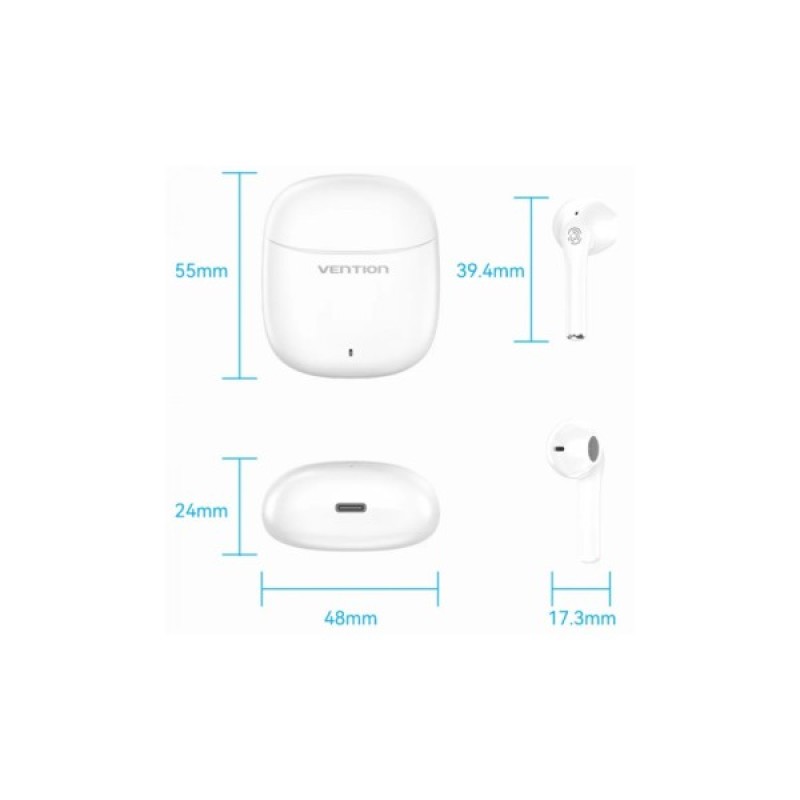 Навушники Vention Elf Earbuds E02 White (NBGW0)